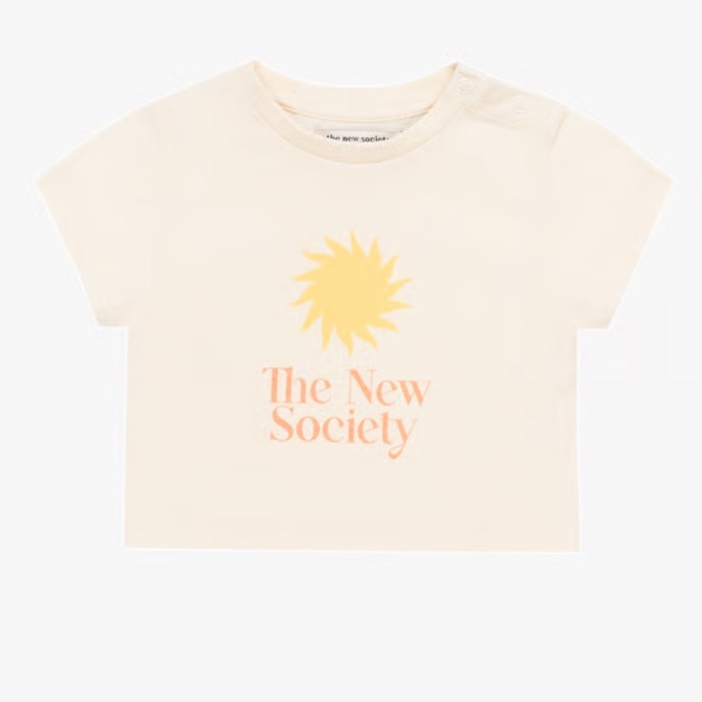 The New Society 18 Months Tee Shirt Sun Print Short Sleeves 100% Cotton